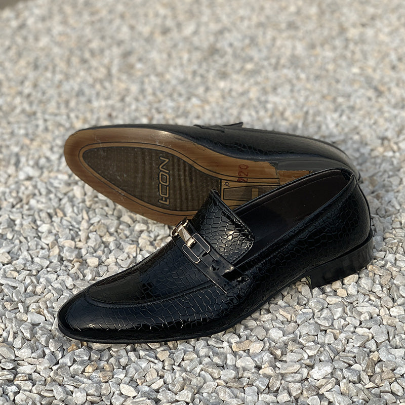 Handmade Patent Textured  Black SS-2317