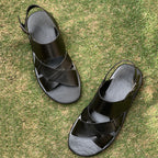 Hand made Classic Black Sandal SS-2333