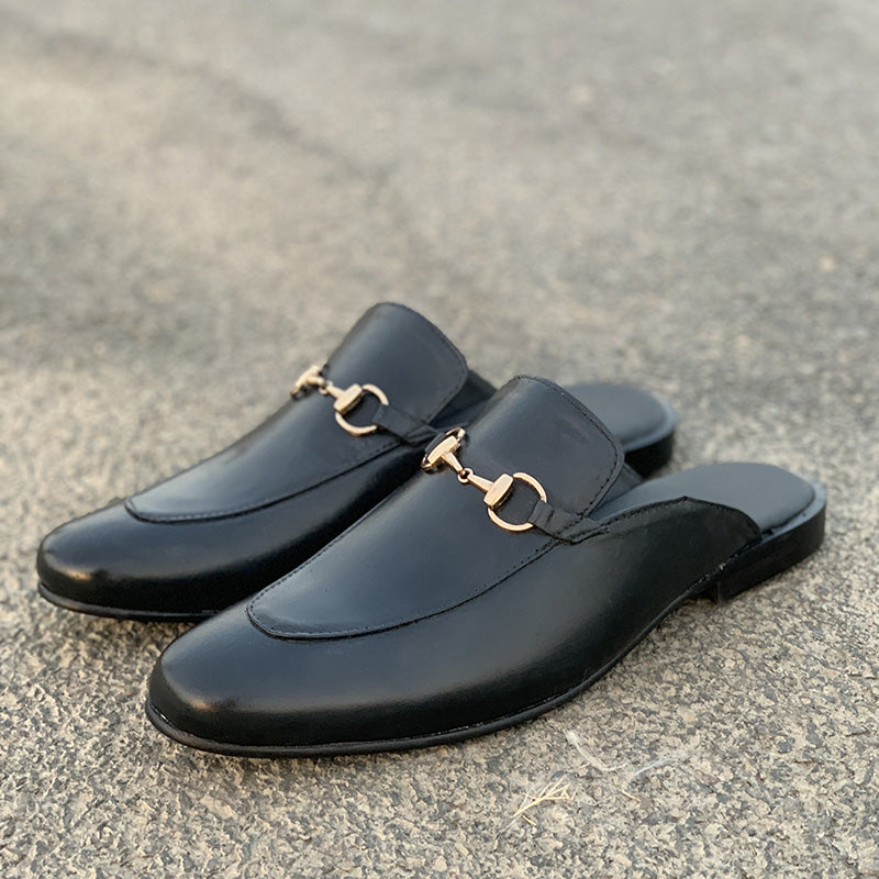 The Black Leather Mules