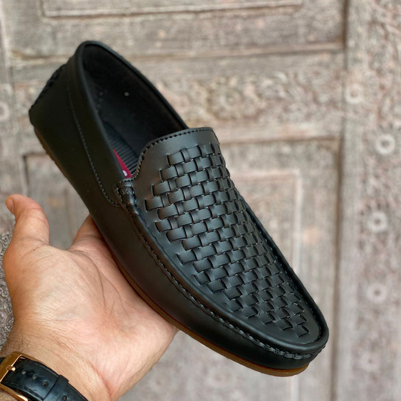 The Woven Black Loafer SS-2044
