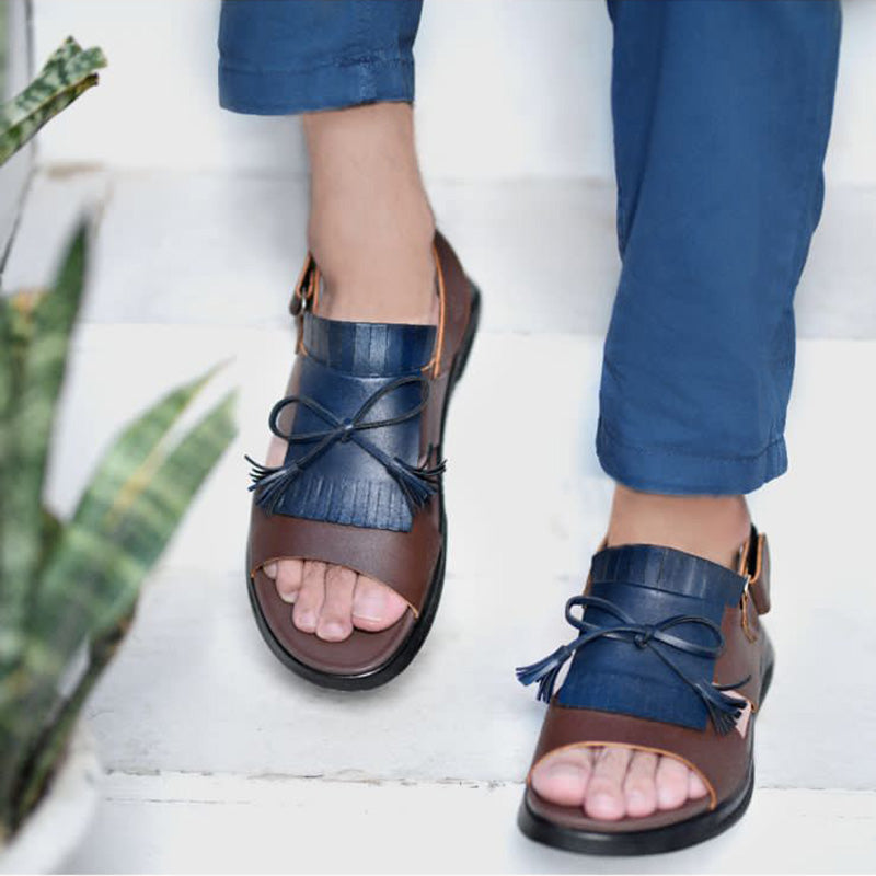 Hand Made Leather Lace Up Sandal With Pu Sole New