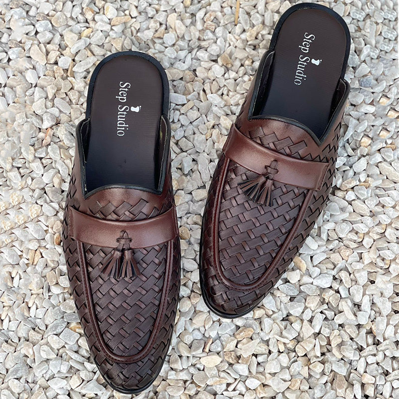 The Woven Textured Mule SS-241 Brown