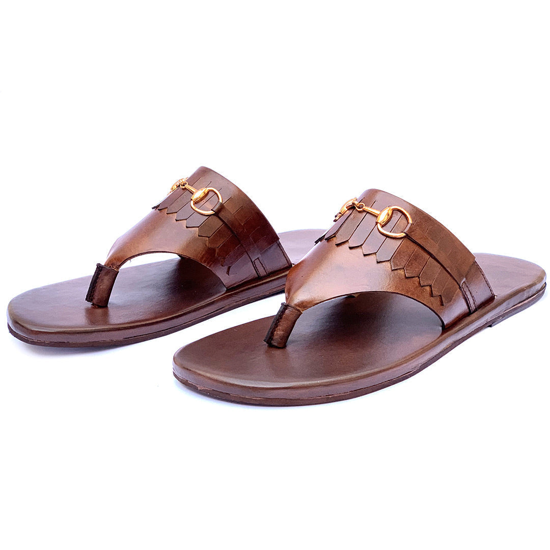 Hand Made Leather Chappal With Buckle